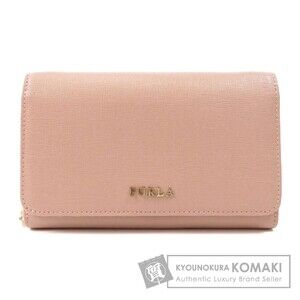 Furla Shoulder Wallet Logo Motif Long Wallet Leather